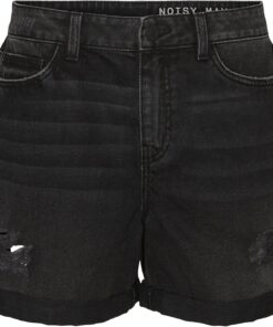 NOISY MAY Smiley Destroy Mujer Pantalones Cortos Negro
