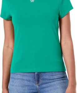 Tommy Hilfiger TH Script Slim SS tee Ww0ww48710 Camiseta S/S Mujer (Pack de 1)