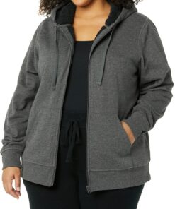 Amazon Essentials Mujer Chaqueta polar con forro de peluche, capucha y cremallera completa