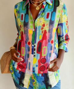 Camisas con botones para mujer, blusa de manga larga con estampado floral, para negocios, casual, trabajo, camisas hawaianas