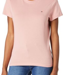 Tommy Hilfiger Camiseta de manga corta Mujer Heritage con cuello redondo