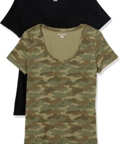 Amazon Essentials Mujer Camiseta de Manga Corta con Cuello Redondo y Corte Estándar (Disponible en Tallas Grandes)