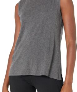Amazon Essentials Mujer Camiseta de Yoga sin Mangas de Corte Holgado de Algodón Suave (Disponible en Tallas Grandes)