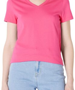 Amazon Essentials Mujer Camiseta de Manga Corta con Cuello en V 100% Algodón, Corte Estándar