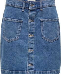 ONLY Falda Vaquera de Mujer con Botones y Bolsillos