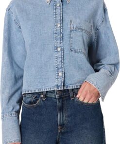 Amazon Essentials Camisa Vaquera con Botones Extragrande Mujer