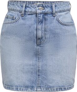 ONLY Falda de Mezclilla para Mujer con Botones y presillas para cinturón diseño clásico