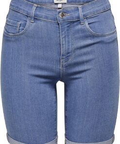 ONLY Denim Shorts ONLRAIN Mid Waist Bodycon Fit Denim Shorts