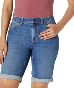 Amazon Essentials Bermudas Vaqueras Ajustadas con Bolsillos Mujer