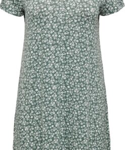 ONLY Vestido Camiseta Corto básico Verano Espalda Lazo sólido ONLBERA