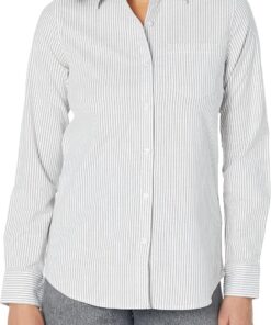 Amazon Essentials Camisa Oxford Elástica con Botones y Manga Larga de Corte Estándar (Disponible en Tallas Grandes) Mujer