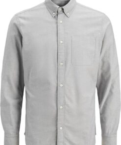 JACK & JONES Camisa de Hombre Talla Grande Color Liso básica Manga Larga Business JJEOXFORD