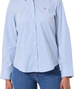 Tommy Hilfiger Camisa Mujer Poplin Regular con Cuello francés