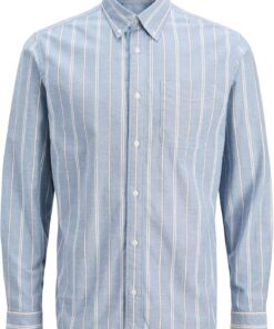 JACK & JONES Camisa de Hombre Talla Grande Color Liso básica Manga Larga Business JJEOXFORD