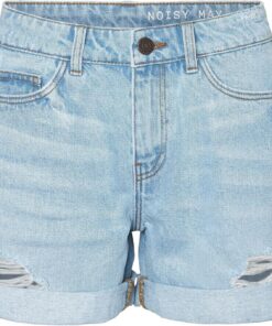 NOISY MAY Mujer Shorts Vaqueros con Roturas y Dobladillo Vuelto.