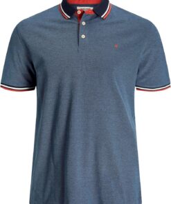 Jack & Jones Jjepaulos Polo Ss Noos Pls Camiseta, Hombre, Azul, Rojo Y Blanco, 4XL Grande