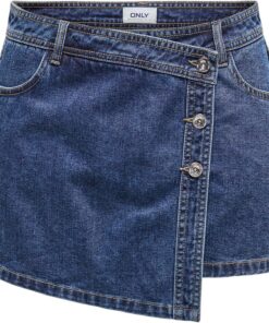 ONLY Mujer Modernos Shorts Estilo Minifalda Botonadura Falda Pantalón Vaquera Bolsillos