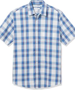 Amazon Essentials Hombre Camisa de Popelín de Manga Corta de Ajuste Normal