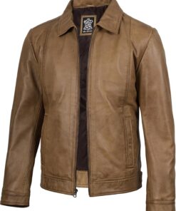 Brown Leather Jacket Men - Natural Distressed Leather Jackets for Men