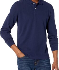 Amazon Essentials Polo de Piqué de Manga Larga con Corte Recto Hombre