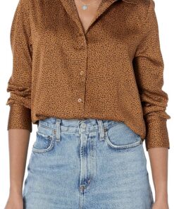 Amazon Essentials Mujer Camisa de Satén con Botones de Corte Estándar (Disponible en Tallas Grandes)
